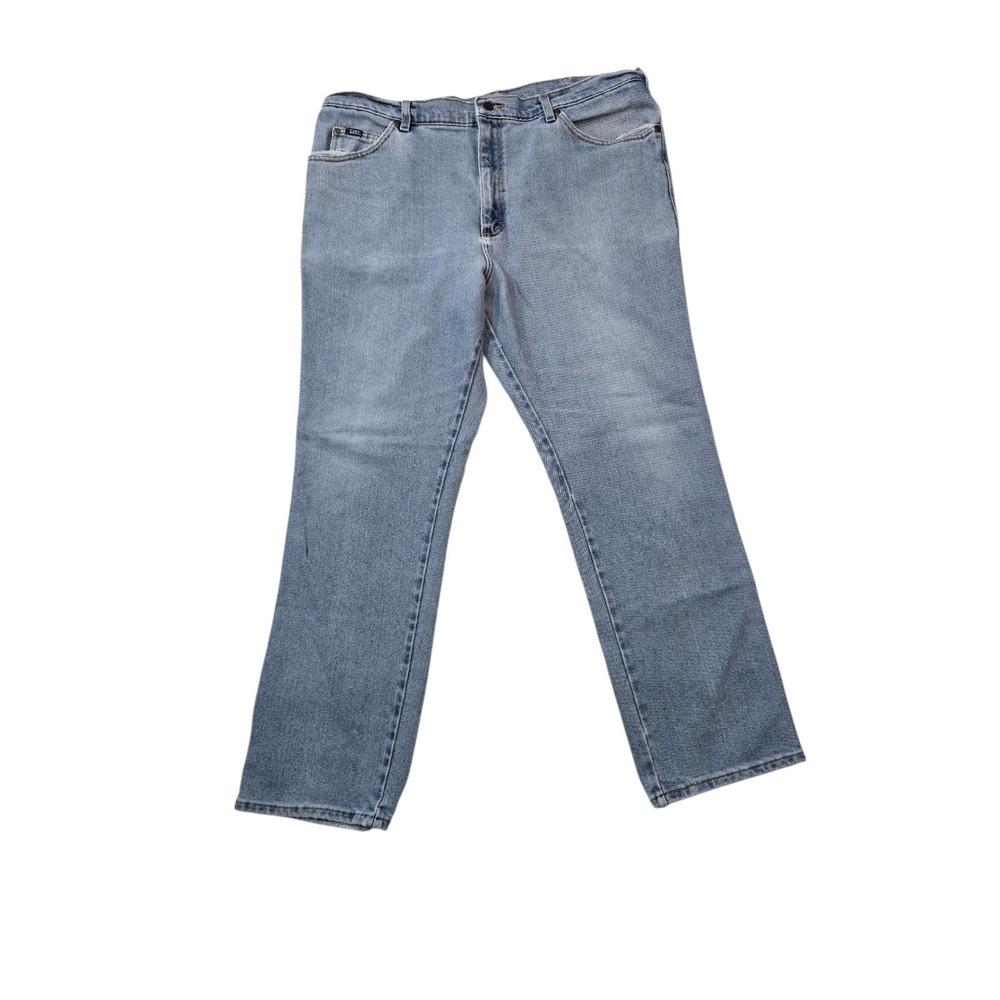 Vintage Lee Regular Fit Jeans Mens 38x29 Light Wash Straight Leg Denim USA Style